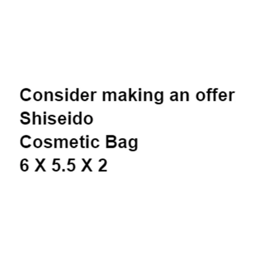 Shiseido Cosmetic Bag Shimmer Glitter Glam Modern Designer Classy Chic Elegant